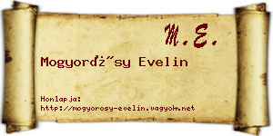 Mogyorósy Evelin névjegykártya